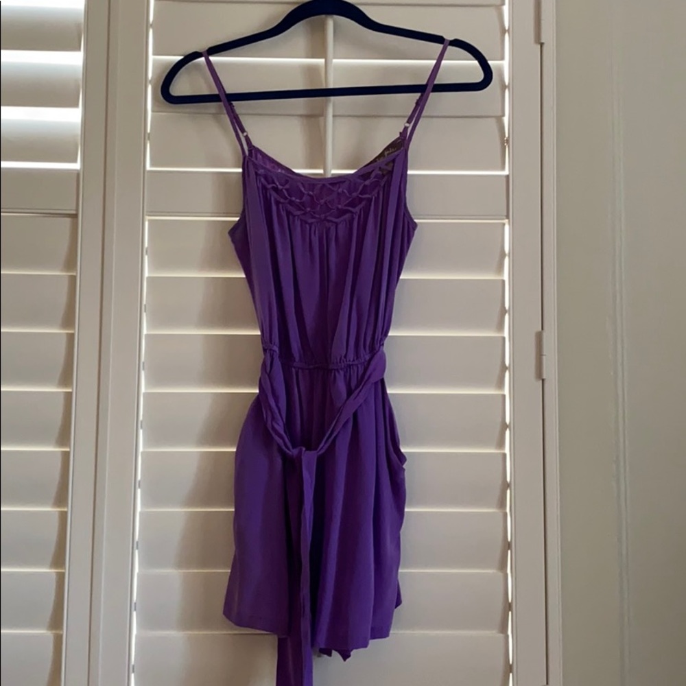 Purple silk romper